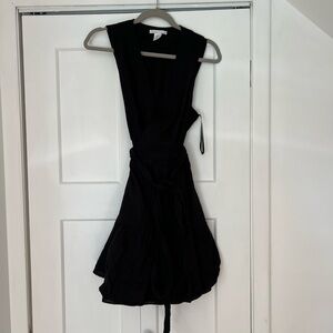 Mini linen wrap dress